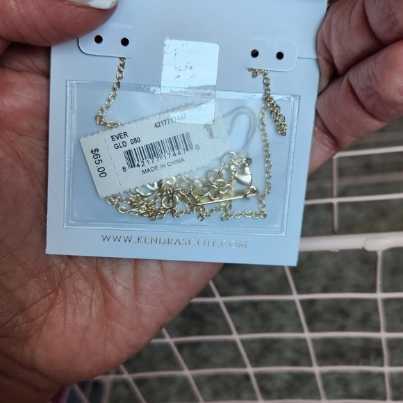 Kendra Scott Gold Platnium Drusy Ever Necklace - Picture 2 of 4